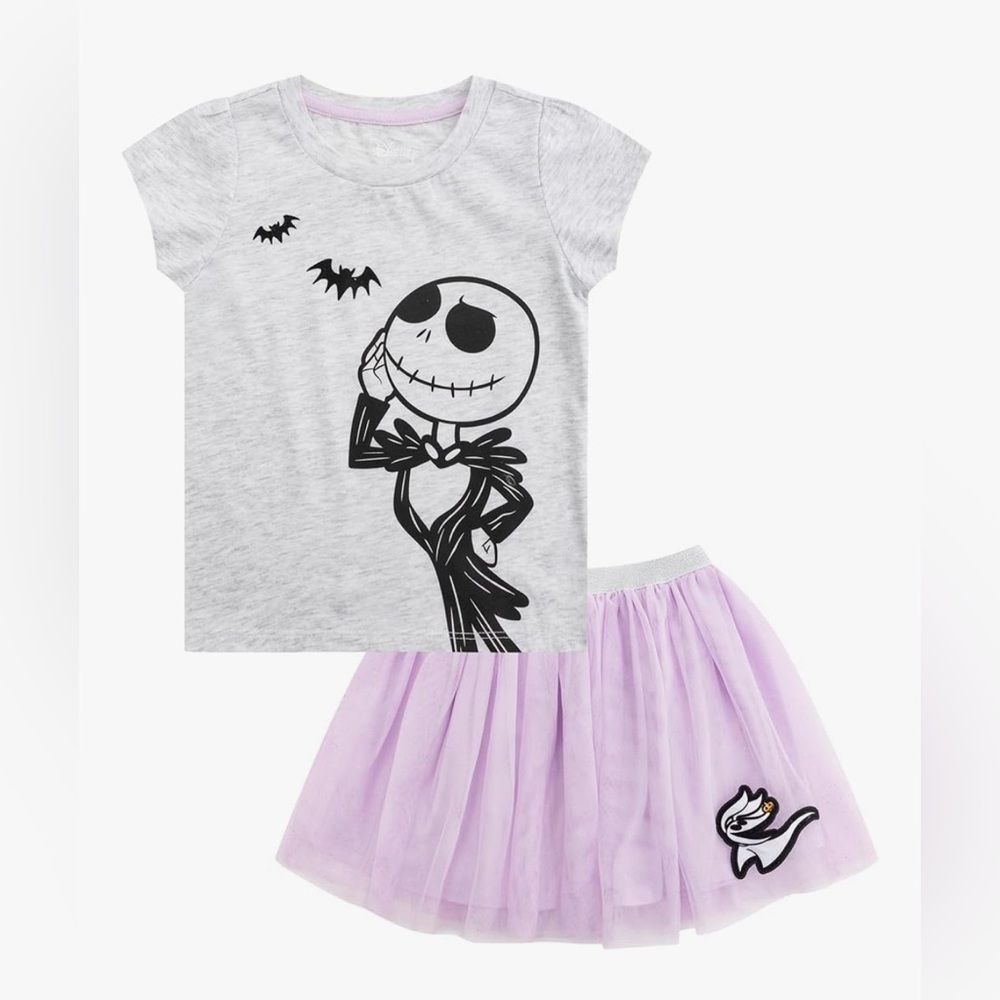 Disney Nightmare Before Christmas Jack Skellington T-Shirt And Skirt size 10